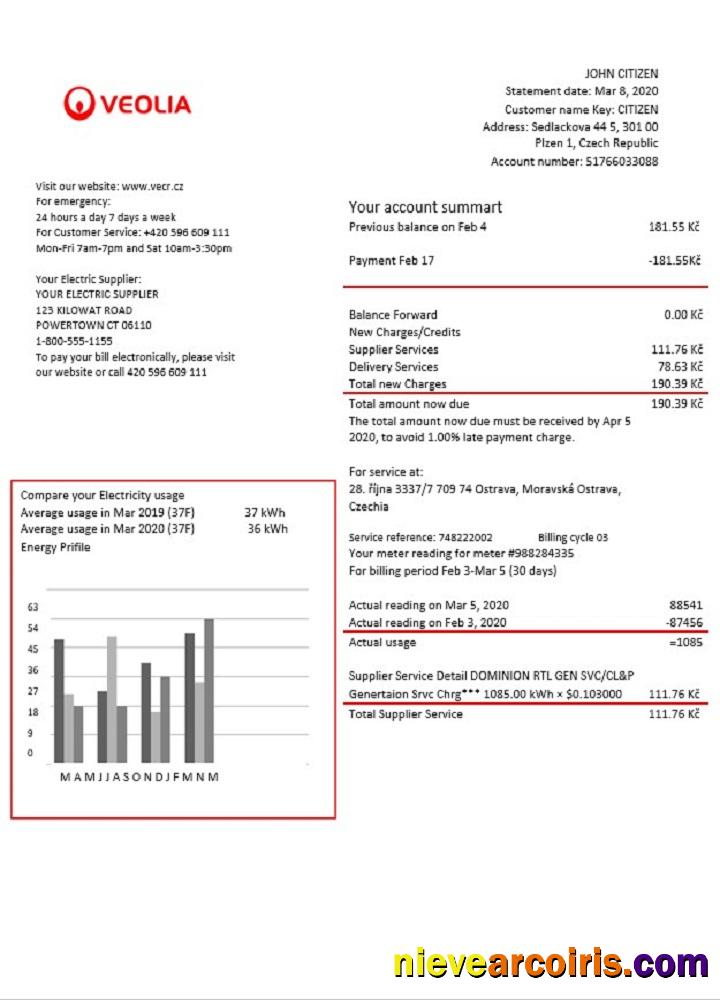Czechia Veolia Energy Czech Republic energy utility bill